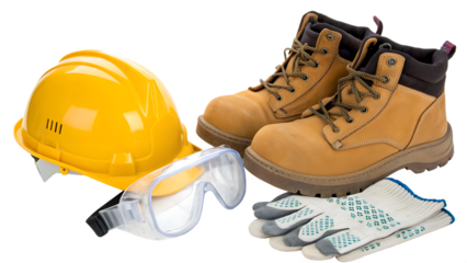 protective construction equipment set with hard ha