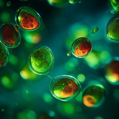 water drops on green glass