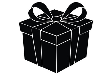 gift box silhouette vector art icon