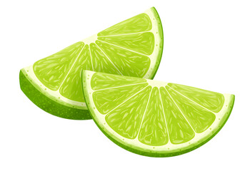 Fresh lime slices rich in vitamin C citrus fruit illustration