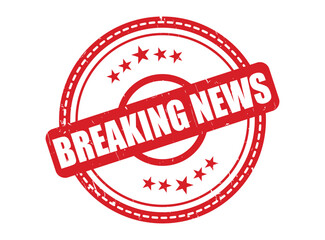 Breaking News Rubber Stamp Seal with a Star Border