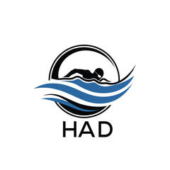 HAD Swimming  Company logo. HAD Water Sports logo design for entrepreneur and business. HTK Training Branding best icon.

