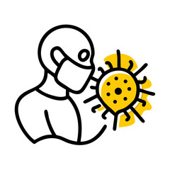 Virus Bacteria Infection Control hand drawing icon for web and graphic design