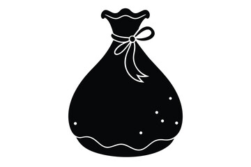 santa sack silhouette vector art icon