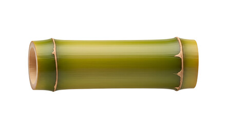 Fototapeta premium Fresh green bamboo section close-up isolated PNG with Transparent Background