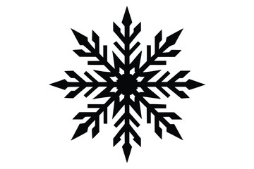snowflake silhouette vector art icon