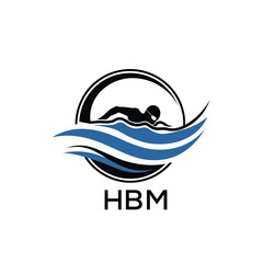 HBM Swimming  Company logo. HBM Water Sports logo design for entrepreneur and business. HTK Training Branding best icon.
