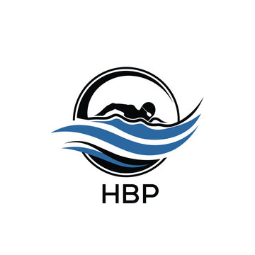 HBP Swimming  Company logo. HBP Water Sports logo design for entrepreneur and business. HTK Training Branding best icon.
