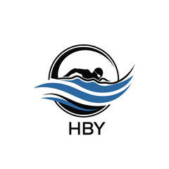 HBY Swimming  Company logo. HBY Water Sports logo design for entrepreneur and business. HTK Training Branding best icon.
