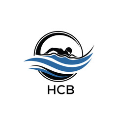 HCB Swimming  Company logo. HCB Water Sports logo design for entrepreneur and business. HTK Training Branding best icon.
