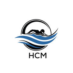 HCM Swimming  Company logo. HCM Water Sports logo design for entrepreneur and business. HTK Training Branding best icon.
