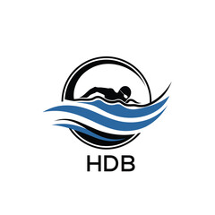 HDB Swimming  Company logo. HDB Water Sports logo design for entrepreneur and business. HTK Training Branding best icon.
