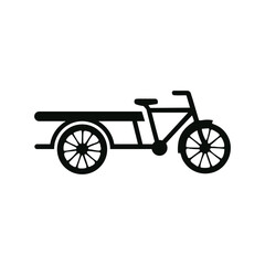 Silhouette of a cargo tricycle Three Wheeler van icon, a versatile vehicle for transporting goods and materials.