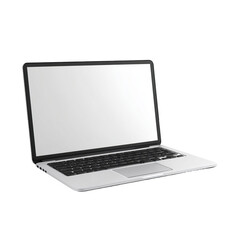 Fototapeta premium Modern laptop computer, open, blank screen