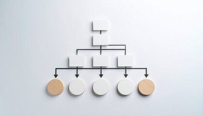 Minimalist White and Beige Flowchart Diagram on White Background
