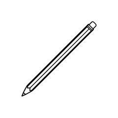Simple pencil line drawing image on transparent background