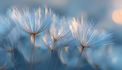 Delicate Floral Impressions in Serene Azure Hues