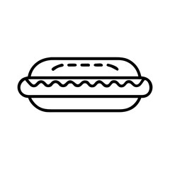 Cartoon hamburger illustration with wavy filling isolated on white background
