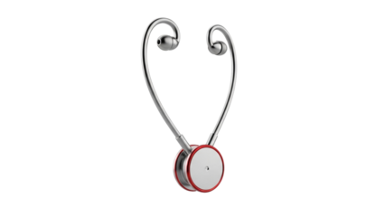 Silver Stethoscope Metallic Medical Device on Black Background
