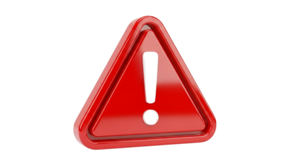 Red Triangle Warning Sign on Black Background for Hazard Alert