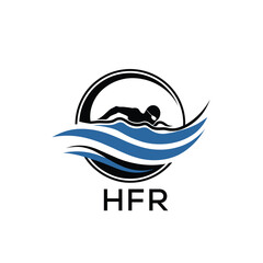 HFR Swimming  Company logo. HFR Water Sports logo design for entrepreneur and business. HTK Training Branding best icon.
