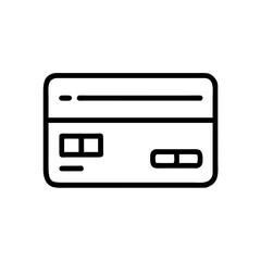 Outline of a generic payment card with a chip and magnetic stripe, symbolizing modern finance, e-commerce, and secure digital banking transactions