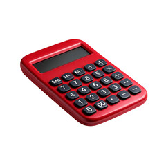 Red calculator, digital buttons