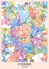 Hyderabad Telangana Map. city background, abstract city printable, city travel, city banner, modern city, city background, abstract watercolor, abstract paint, urban background