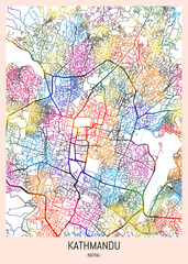 Kathmandu Nepal Map. city background, abstract city printable, city travel, city banner, modern city, city background, abstract watercolor, abstract paint, urban background