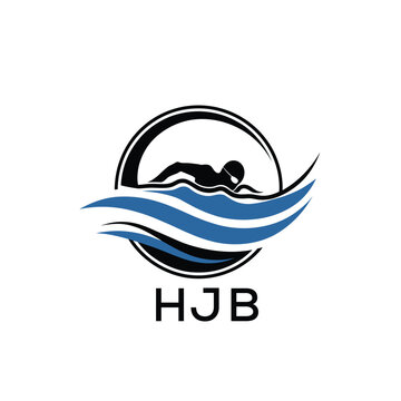 HJB Swimming  Company logo. HJB Water Sports logo design for entrepreneur and business. HTK Training Branding best icon.
