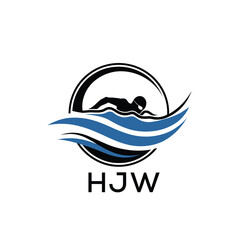 HJW Swimming  Company logo. HJW Water Sports logo design for entrepreneur and business. HTK Training Branding best icon.
