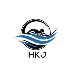 HKJ Swimming  Company logo. HKJ Water Sports logo design for entrepreneur and business. HTK Training Branding best icon.

