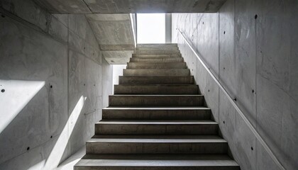 Fototapeta premium Concrete Stairwell: Angular Shadows and Geometric Forms