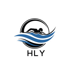 HLY Swimming  Company logo. HLY Water Sports logo design for entrepreneur and business. HTK Training Branding best icon.
