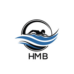 HMB Swimming  Company logo. HMB Water Sports logo design for entrepreneur and business. HTK Training Branding best icon.
