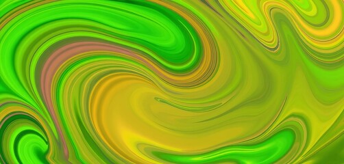 Fototapeta premium Swirling, vibrant green abstract shapes, textured and dynamic, clean, graphic