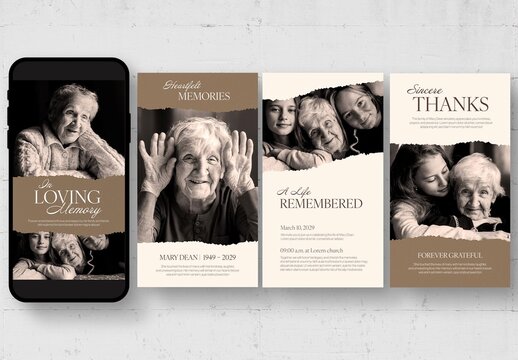 Funeral Announcement Post Template for Social Media