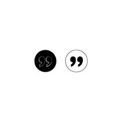 Set of quote mark. Quotes icon vector set. Quote marks outline, speech marks, inverted commas or talking marks collection.