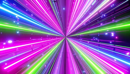 Vibrant radial neon lines