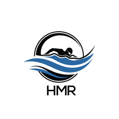HMR Swimming  Company logo. HMR Water Sports logo design for entrepreneur and business. HTK Training Branding best icon.
