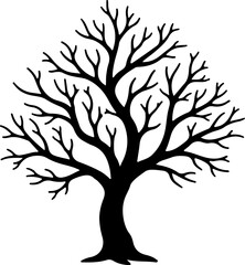 Obraz premium Bare Tree Silhouette Vector Illustration