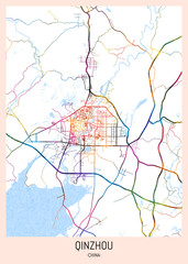 Qinzhou China City Map. city background, abstract city printable, city travel, city banner, modern city, city background, abstract watercolor, abstract paint, urban background