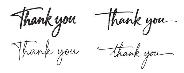 Signature of black thank you greeting text