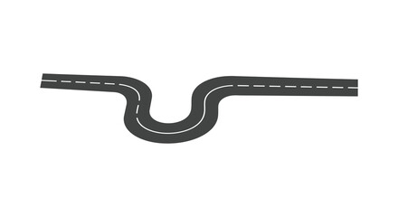 a winding road with clear markings and smooth curves