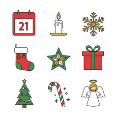 Advent Calendar Collection Set Illustration