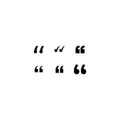 Set of quote mark, quotes icon vector sign design. 