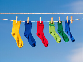 clothes drying on a clothesline