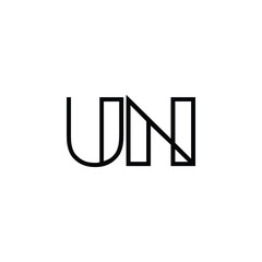 UN monogram logo design letter text name symbol monochrome logotype alphabet character simple logo
