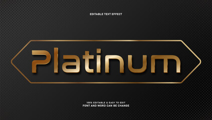 Platinum text effect with editable gold text style