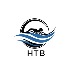 HTB Swimming  Company logo. HTB Water Sports logo design for entrepreneur and business. HTK Training Branding best icon.
